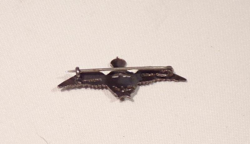 WW2 Era Sterling Silver & Enamel RAF Sweetheart Brooch — image 2