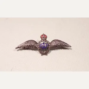 WW2 Era Sterling Silver & Enamel RAF Sweetheart Brooch