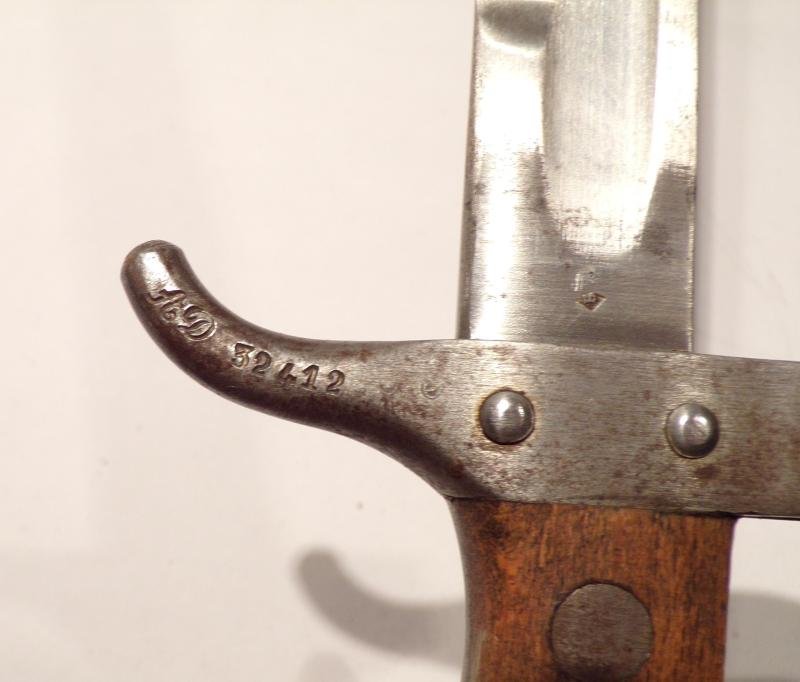 WW1 Era French M1892 Mk2 Mannlicher Berthier Bayonet & Frog. — image 7