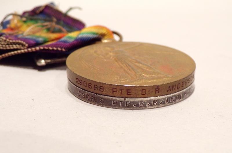 WW1 Medal Pair to Anderson Cambridgeshire Regiment. — image 3