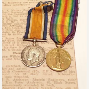 WW1 Medal Pair to Anderson Cambridgeshire Regiment.