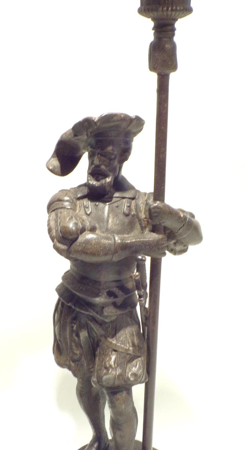 Pair Bronzed Spelter Figural Candle Sticks. — image 3