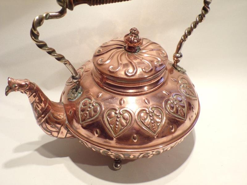 Art Nouveau Gebrüder Bing Copper Kettle. — image 2