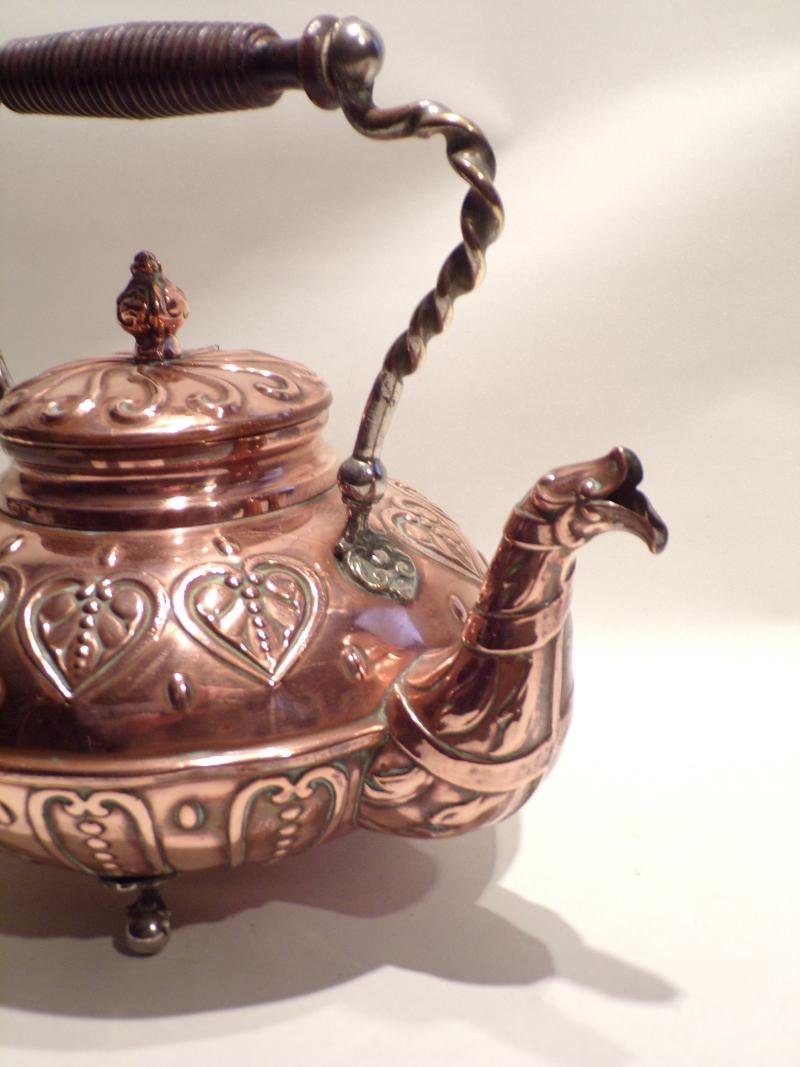 Art Nouveau Gebrüder Bing Copper Kettle. — image 4