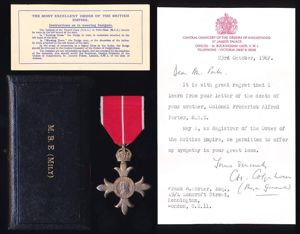 Order Of The British Empire (Military). 5th class Member (M.B.E.) …