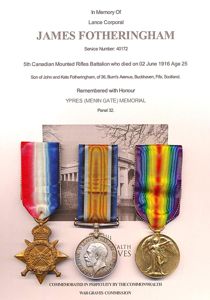 A Canadian 'Three Rivers' man, Great War Maple Copse 'Battle …