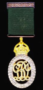 Indian Volunteer Officer's Decoration. GV issue with integral top brooch …