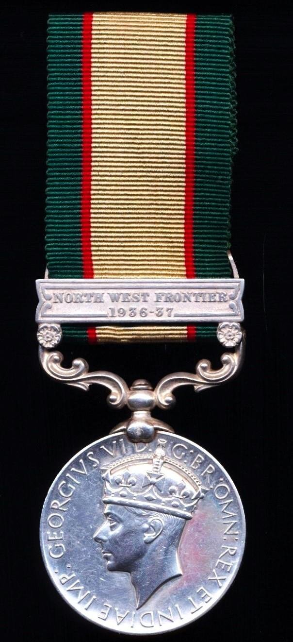India General Service Medal 1936-39. With clasp 'North West Frontier 1936-37' (13850 Spr. Ghuman Singh, R.B.S. & M.) — image 3