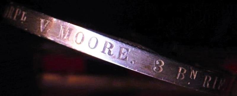 India General Service Medal 1854-95. Silver issue with clasp 'North West Frontier' (1346 Corpl V. Moore. 3 Bn Rif. Bde) — image 5