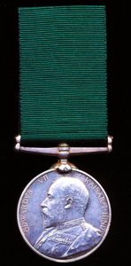 Volunteer Long Service Medal (India & the Colonies). EDVII issue …