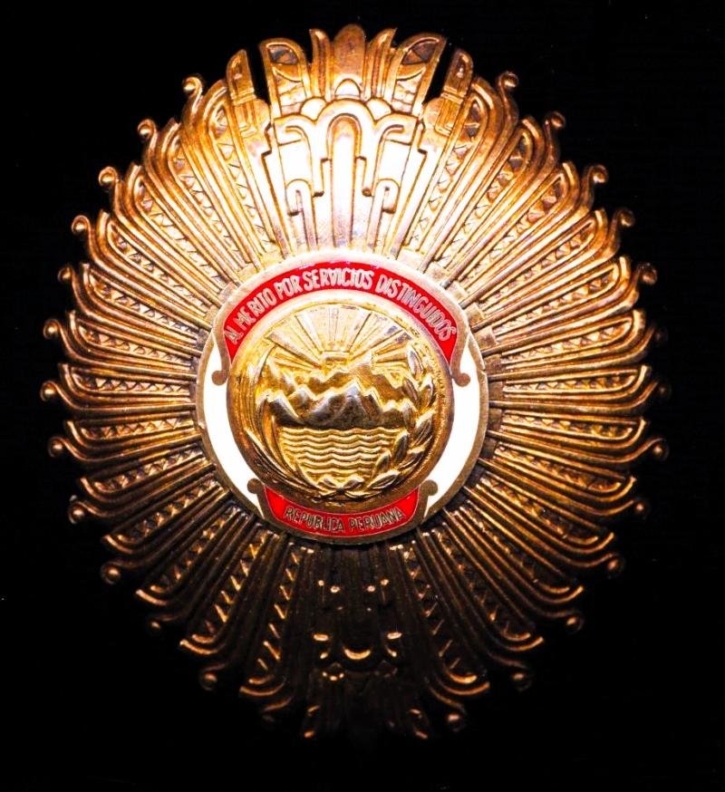 Peru: Order of Merit for Distinguished Service. 2nd Class Breast Star (Orden al Mérito por Servicios Distinguidos). Silver gilt & enamel — image 3