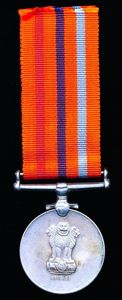 India: 1965 India-Pakistan War Medal (Raksha Medal 1965). Officially impressed …