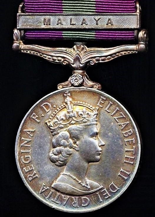 General Service Medal 1918-1962. EIIR issue with clasp 'Malaya' (22264684 Cpl. F. G. Holland. R.A.O.C.) — image 2