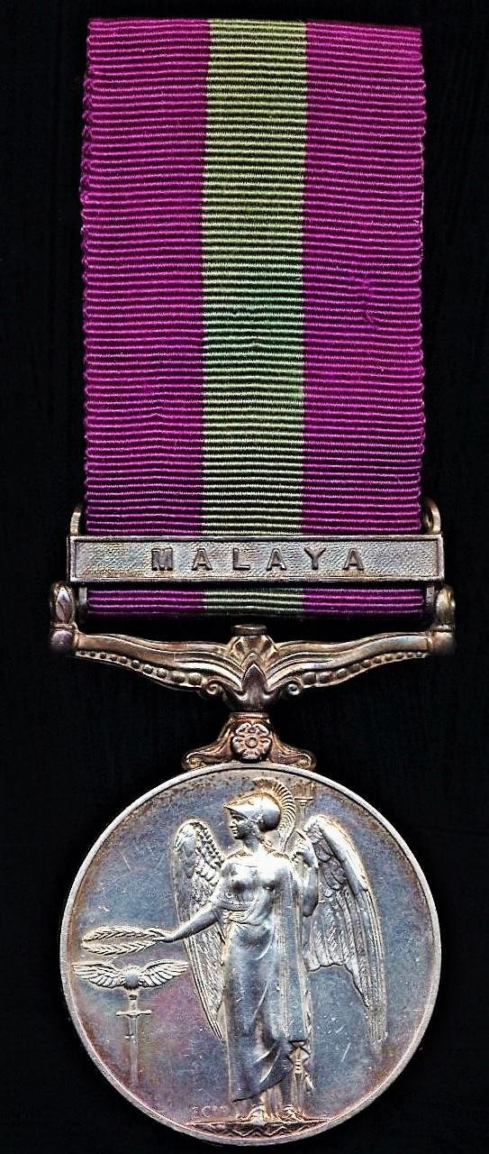 General Service Medal 1918-1962. EIIR issue with clasp 'Malaya' (22264684 Cpl. F. G. Holland. R.A.O.C.) — image 3
