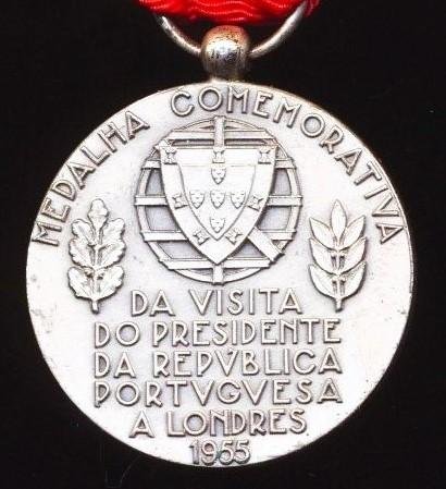 Portugal (Republic): President of Portugal Official State Visit to London Medal, 1955 (Medalha Commemorativa Da Visita Do Presidente Da Republica Portvgvesa Londres 1955 — image 5