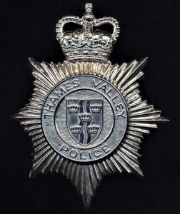 British Police: Thames Valley Police. EIIR Queen's Crown 'Helmet' plate
