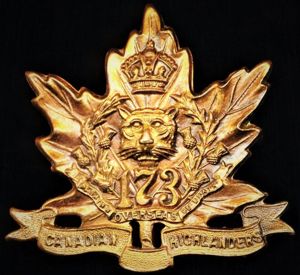 173rd Battalion (Canadian Highlanders), Canadian Expeditionary Force: Copper glengarry cap …