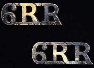 British Indian Army: 6th Rajputana Rifles. Pair of blackened brass …