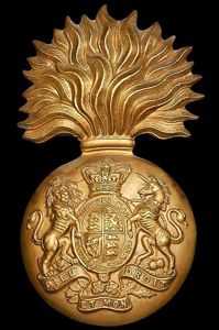 Royal Scots Fusiliers: Gilding metal 'Cap Badge'. With 'Victorian' crown. …