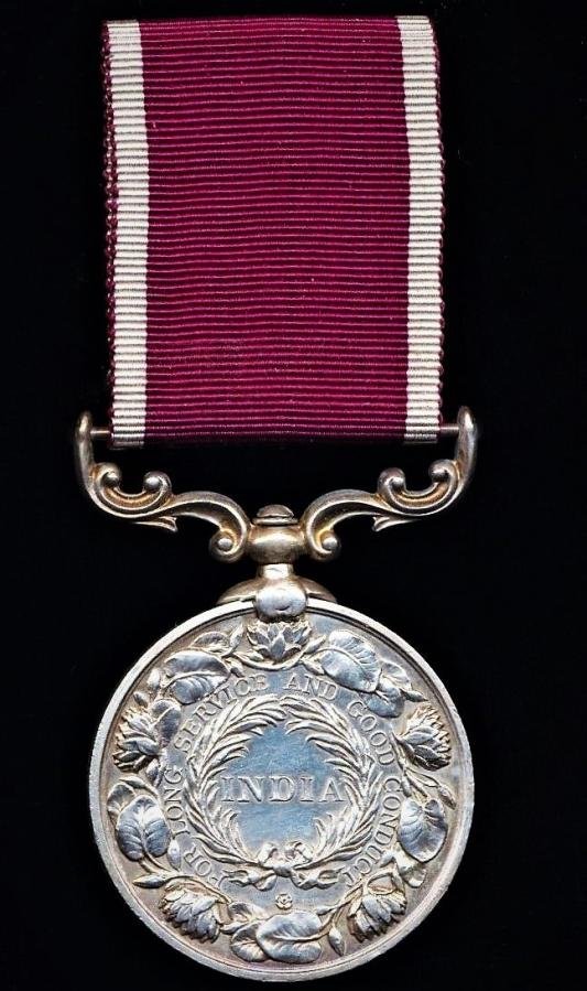 India Long Service & Good Conduct Medal. GVI issue (44389 Nk. Bhola Singh, R Bombay S & M) — image 3