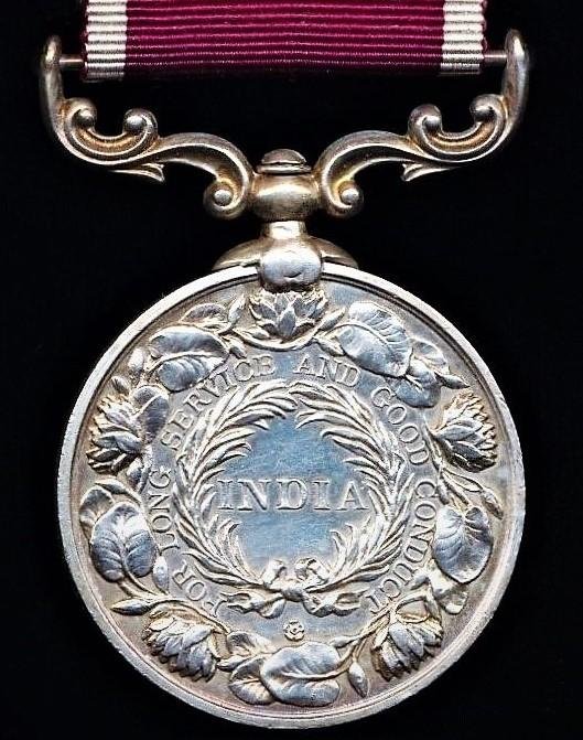 India Long Service & Good Conduct Medal. GVI issue (44389 Nk. Bhola Singh, R Bombay S & M) — image 4