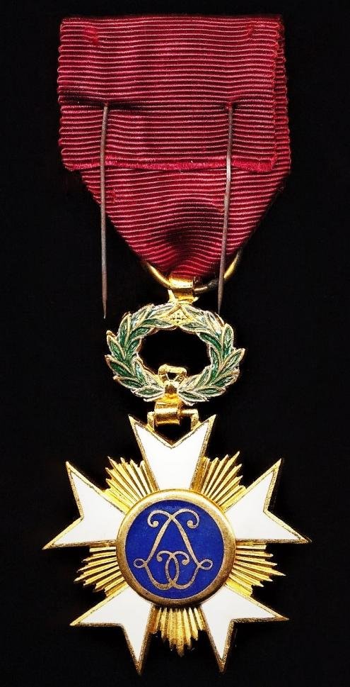 Belgium: Order of the Crown. 4th Class 'Officer' (Ordre de la Couronne, officier / Kroonorde, officier). With silk rosette on riband — image 4