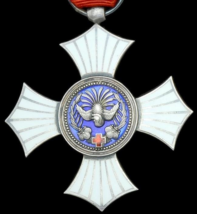 Japan (Empire): Red Cross Order. Silver grade Order of Merit. Silver & enamel breast badge — image 2