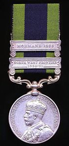 India General Service Medal 1908-35. GV second issue with 2 …