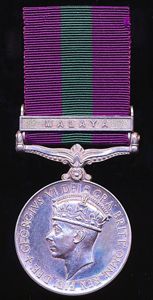 General Service Medal 1918-62. GVI second issue with clasp 'Malaya' …