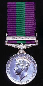General Service Medal 1918-62. GVI issue with clasp 'Malaya' (5540 …