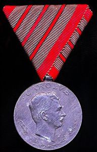 Austria (Imperial): Wound Medal. With riband for 'Three Wounds'