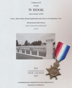 1914-15 Star (S-7463 Pte. W. Hook. R. Highrs.)