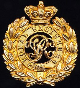 Royal Engineers. Victorian issue Queen's Crown gilding metal die-pressed cap …