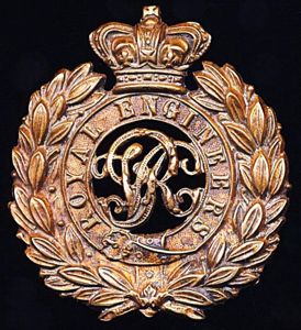 Royal Engineers. Victorian issue. Queen's Crown gilding metal die-pressed cap …