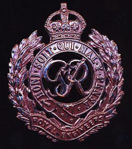 Royal Engineers. GVI King's Crown 'Officer's Service Dress' (OSD) bronze …