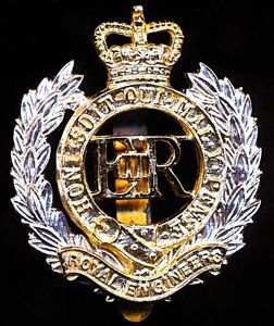 Royal Engineers. EIIR issue cap badge with Queens Crown. Anodized …