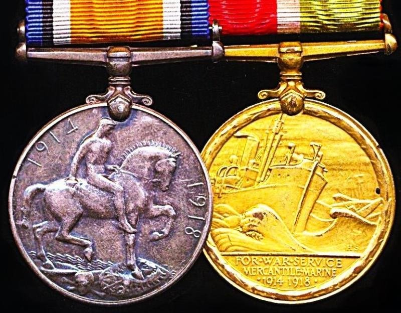 An Extremely Rare - one of only two - Mercantile Marine Great War Medal pair to a a seaman from Montenegro: Bosun Risto Vojichich, British Mercantile Marine — image 4