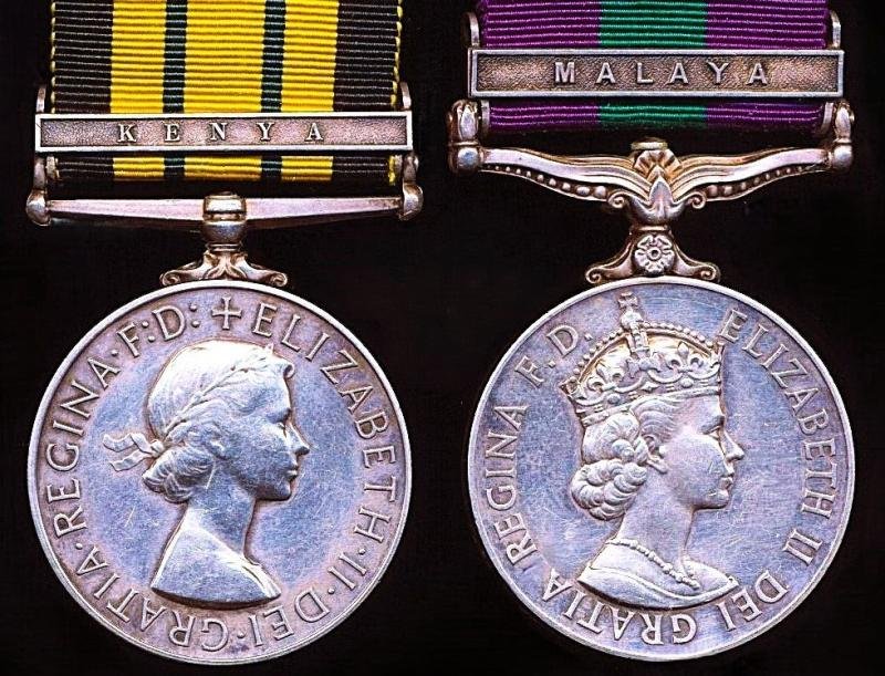 A campaign medal pair for the Mau Mau Rebellion & Malaya Emergency awarded to a Cook: Private F.C.L.C. Angelo, Army Catering Corps — image 2