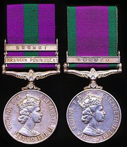 An extremely scarce campaign medal pair including clasps for service …
