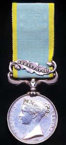 Crimea Medal 1854-55, With clasp 'Sebastopol' (No. 2664. Corpl Hugh. …