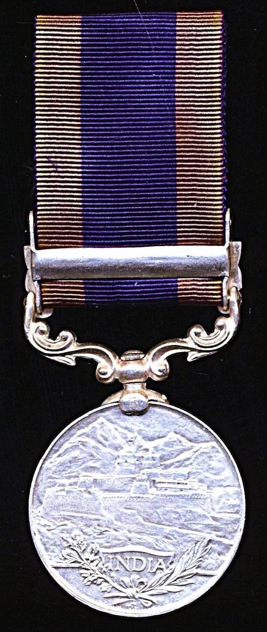 India General Service Medal 1908-1935. GV first type, silver issue with clasp 'Malabar 1921-22' (5718540 Pte. H.A. Hedger, Dorset. R.) — image 3