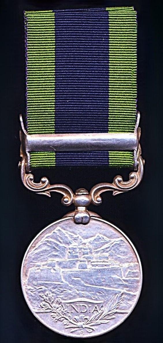 India General Service Medal 1908-35. GV 2nd Issue with clasp 'North West Frontier 1930-31' (6002 Swr. Ratti Ram. Poona Horse.) — image 3