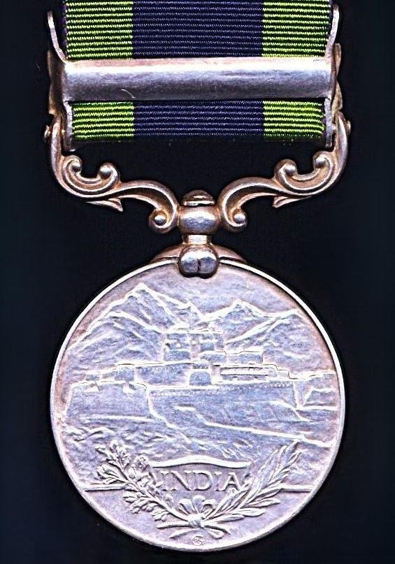 India General Service Medal 1908-35. GV 2nd Issue with clasp 'North West Frontier 1930-31' (6002 Swr. Ratti Ram. Poona Horse.) — image 4