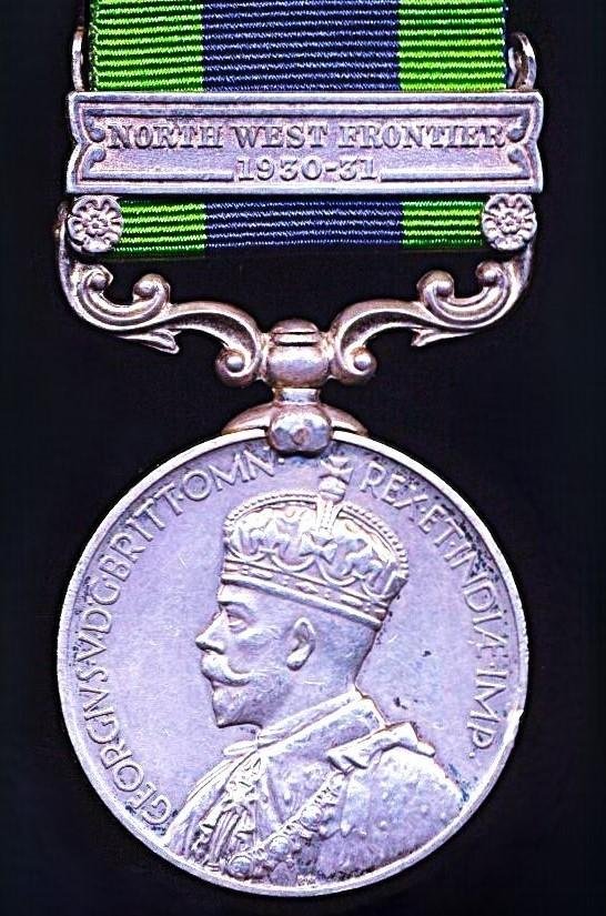 India General Service Medal 1908-35. GV 2nd Issue with clasp 'North West Frontier 1930-31' (33005 Cook Ram Nath. 1 I.H.C.) — image 2