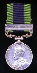 India General Service Medal 1908-1935. GV second type Calcutta Mint …