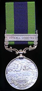 India General Service Medal 1908-1935. GV second type Calcutta Mint …