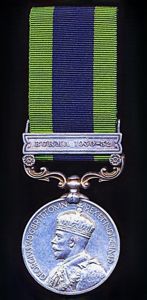 India General Service Medal 1908-1935. GV second type Calcutta Mint …