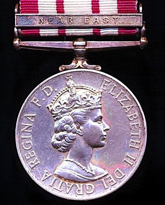 Naval General Service Medal 1915-62. EIIR 2nd type with clasp 'Near East' (L/FX. 894804 A. Robertson. L.A.M. (O). R.N.) — image 4