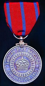 Coronation Medal 1911. London Fire Brigade reverse (Fireman F. J. …