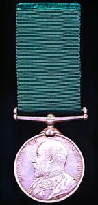 Volunteer Long Service Medal (India & the Colonies). EDVII issue …